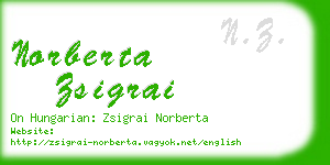 norberta zsigrai business card